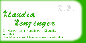 klaudia menzinger business card